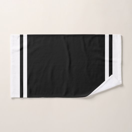 Striped Black & White Bath Towel Set Bad Handdoek (Handdoek)