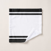 Striped Black & White Bath Towel Set Bad Handdoek (Wasdoekje)