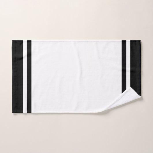 Striped Black & White Bath Towel Set Bad Handdoek (Handdoek)