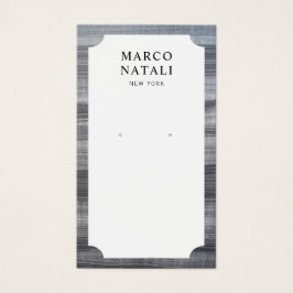 Striped Black White Marble Earring Display Card-ka Visitekaartje