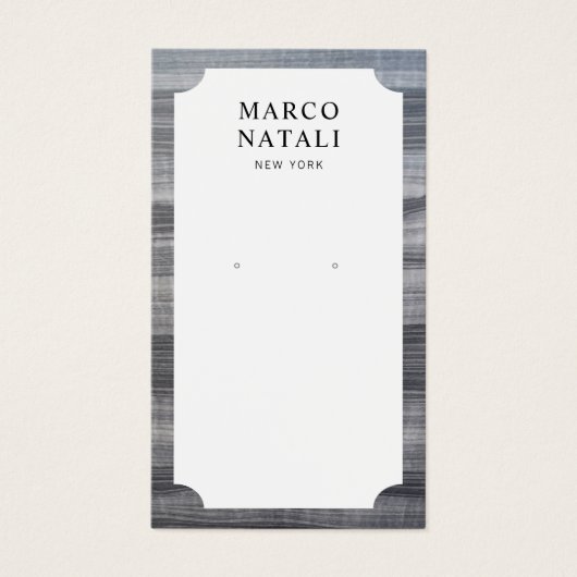Striped Black White Marble Earring Display Card-ka Visitekaartje (Voorkant)