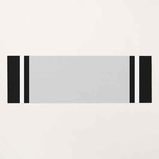 Striped Black & White op Light Silver Grey Yogamat (Achterkant (horizontaal))