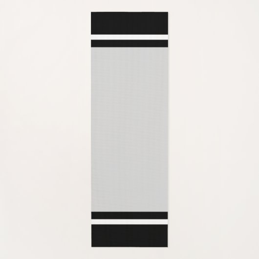 Striped Black & White op Light Silver Grey Yogamat (Voorkant)