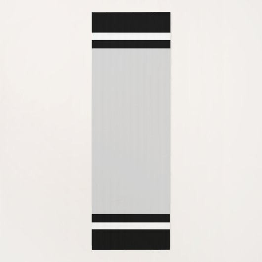 Striped Black & White op Light Silver Grey Yogamat (Achterkant)