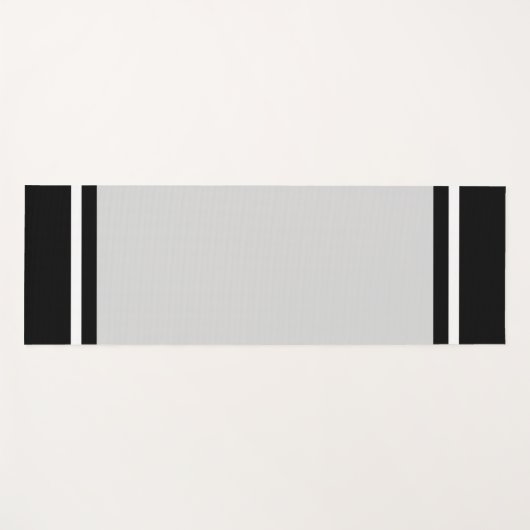 Striped Black & White op Light Silver Grey Yogamat (Voorkant (horizontaal))