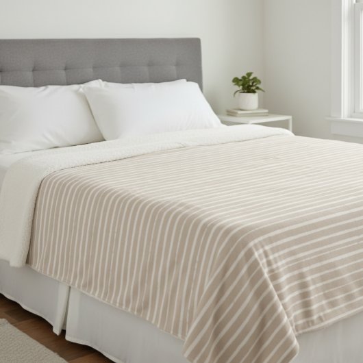 Striped blanket sherpa deken