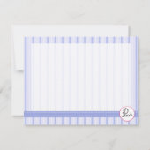 Striped Blue Cross Flat Hartelijk dank Bedankkaart (Achterkant)