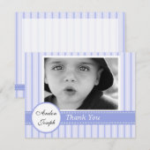 Striped Blue Cross Flat Hartelijk dank Bedankkaart (Voorkant / Achterkant)