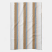Striped Blue Grey Gold Beige Brown Tan Theedoek (Verticaal)