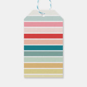 Striped Blue Kerstfeestay Gift Labels Cadeaulabel (Achterkant)