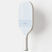 Striped Blue Modern Retro Simple Personalized Name Pickleball Paddle (Links)