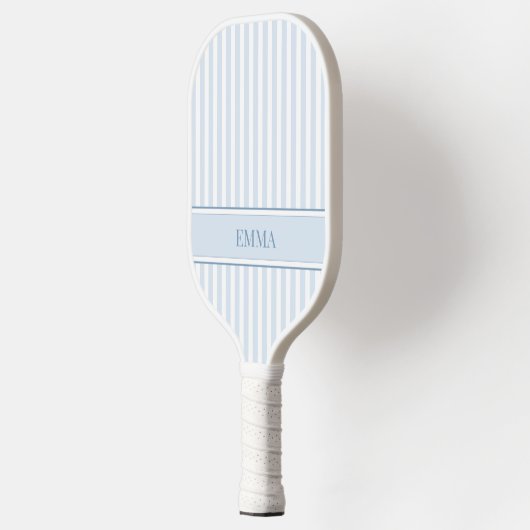 Striped Blue Modern Retro Simple Personalized Name Pickleball Paddle (Links)