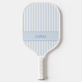 Striped Blue Modern Retro Simple Personalized Name Pickleball Paddle (Voorkant)