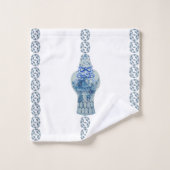 Striped Blue & White Ginger Jar Bad Handdoek (Wasdoekje)