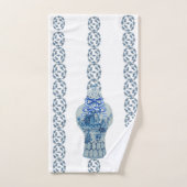 Striped Blue & White Ginger Jar Handdoek (Handdoek)
