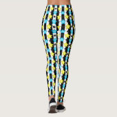 Striped Blue Yellow Stars Pattern Design  Leggings (Achterkant)