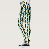 Striped Blue Yellow Stars Pattern Design  Leggings (Links)