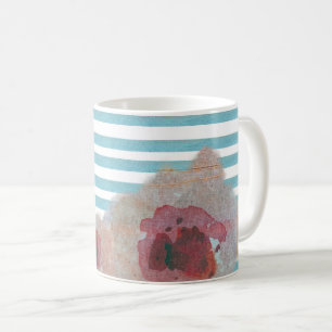 Striped Boho Chic Floral Pattern   Koffie-Mok Koffiemok