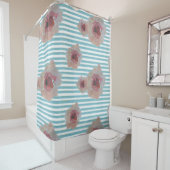 Striped Boho Chic Floral Pattern | Schoengordijn Douchegordijn (In situ)