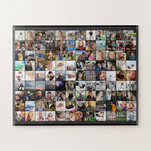 Striped Borders 80 Family Friends Photo Collage Legpuzzel (Horizontaal)