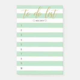 Striped Borstel dat wordt gehuurd om Lijst te doen Post-it® Notes