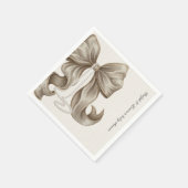 Striped Bow Ivory Pearl Baby Shower  Servet (Hoek)