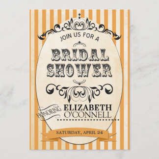 Striped Bridal Shower Invitation-oranje Kaart