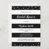 Striped Bridal Shower Invitation, zwart-wit Kaart (Voorkant)