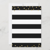 Striped Bridal Shower Invitation, zwart-wit Kaart (Achterkant)