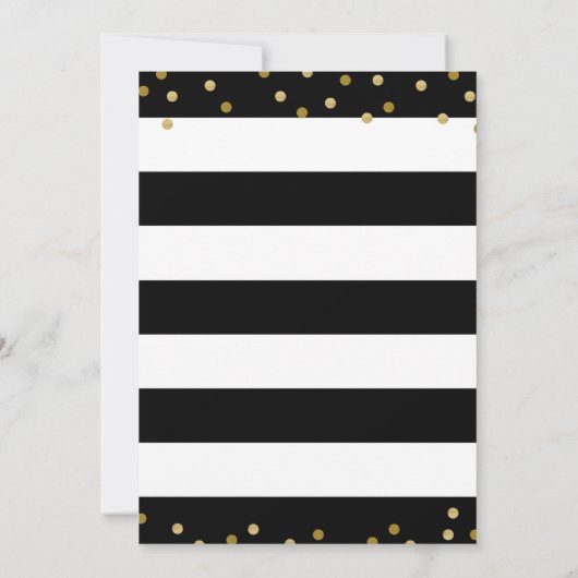 Striped Bridal Shower Invitation, zwart-wit Kaart (Achterkant)