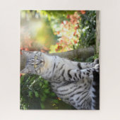 Striped Cat Jigzaag Puzzle Legpuzzel (Verticaal)