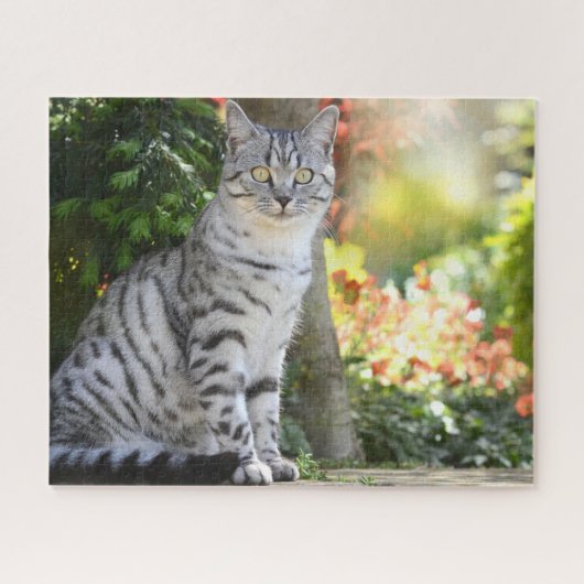 Striped Cat Jigzaag Puzzle Legpuzzel (Horizontaal)
