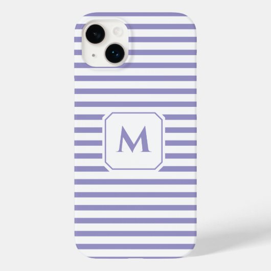Striped Cell Phone Case with Decorative Monogram (Achterkant)