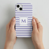 Striped Cell Phone Case with Decorative Monogram