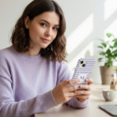 Striped Cell Phone Case with Decorative Monogram