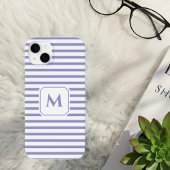 Striped Cell Phone Case with Decorative Monogram