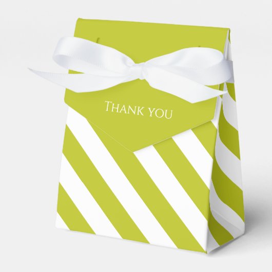 Striped Chartreuse Bedankdoosjes (Voorkant Zijde)