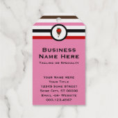 Striped Chic Chocolate Strawberry Visitekaartje Cadeaulabels (Achterkant)
