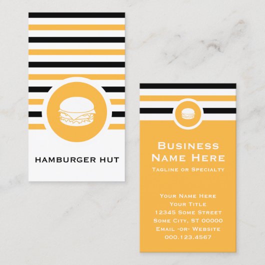 Striped Chic Hamburger Visitekaartje (Voorkant / Achterkant)