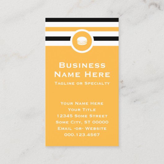 Striped Chic Hamburger Visitekaartje (Achterkant)