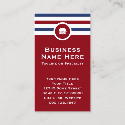 Striped Chic Hamburger Visitekaartje (Achterkant)