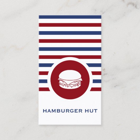 Striped Chic Hamburger Visitekaartje (Voorkant)