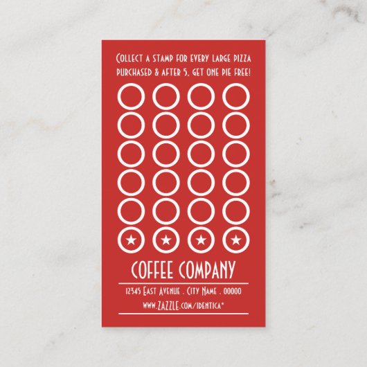 Striped Chic Pizza Slices Loyalty Punch (Achterkant)