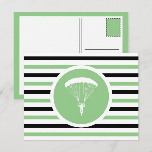 Striped Chic Skydiver Briefkaart (Voorkant / Achterkant)