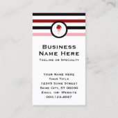 Striped Chic Strawberry Chocolate Strawberry Visitekaartje (Achterkant)