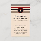 Striped Chic White Chocolate Strawberry Visitekaartje (Achterkant)