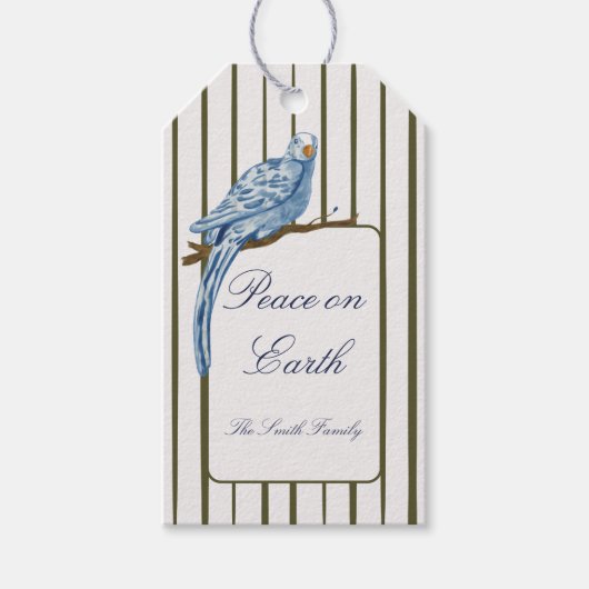 Striped Christmas Cadeaulabel (Voorkant)