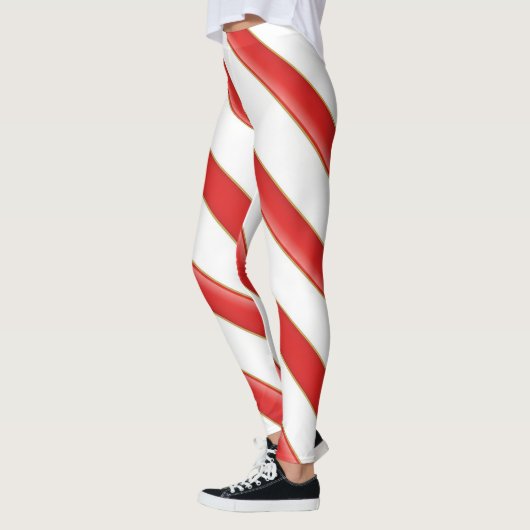 Striped Christmas Candy Cane Leggings (Links)