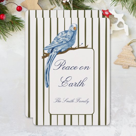 Striped Christmas Card Feestdagenkaart