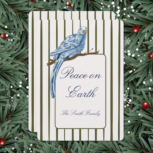 Striped Christmas Card Feestdagenkaart